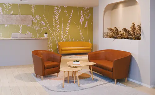 VIVA - 2 set konferenčních stolků, vrchní deska bardolino, rám kovový