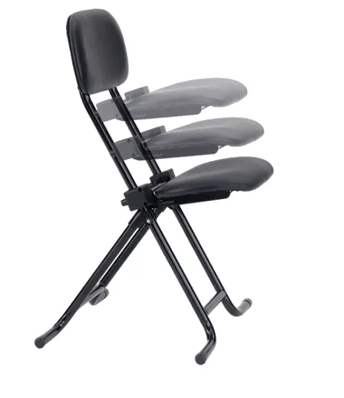 Work & Sit 01, stolička pro sezení/stání, ekologická kůže, černá