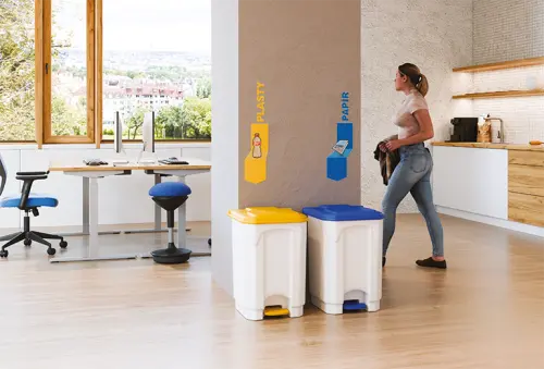 RECYCLE 45 - odpadkový koš, 45l, zelené víko