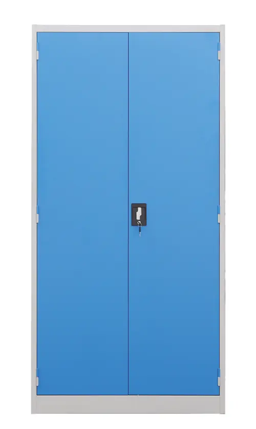 DS - 391 - skříň úložná s policemi, ocel, šedomodrá