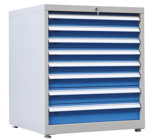 DSZ - 408 - skříň úložná, 8 zásuvek, ocel, šedomodrá