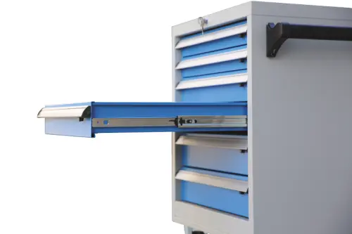 DVZ - 406 - vozík úložný, 6 zásuvek, ocel, šedomodrý