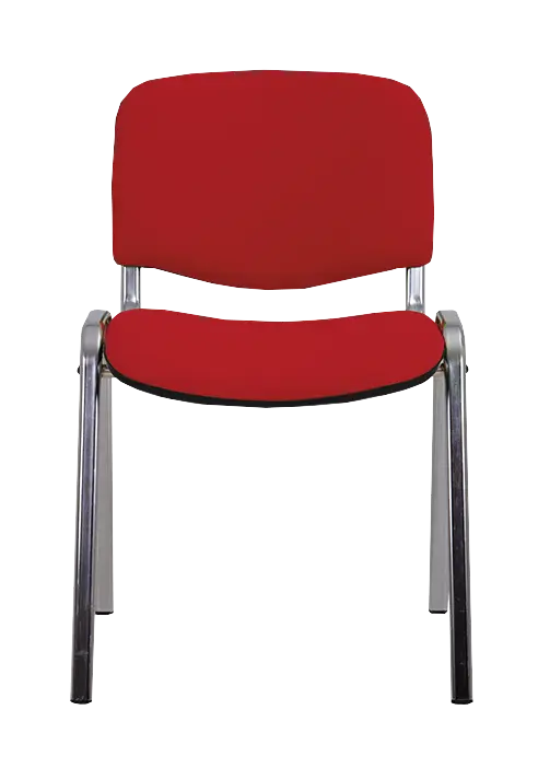 ANCONA CR židle konferenční, kostra chrom, látka červená