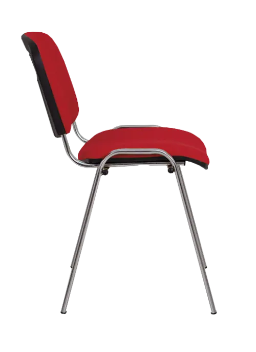 ANCONA CR židle konferenční, kostra chrom, látka červená