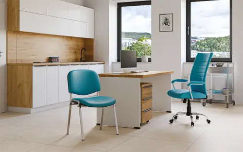 ANCONA CR židle konferenční, kostra chrom, koženka světlý karamel