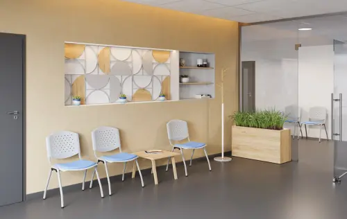 ARIZONA - ST židle konferenční, kostra stříbrná, perforovaný opěrák, koženka zelená