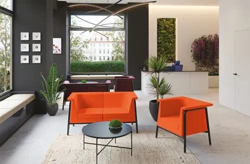 BARCELONA - 3, sedací souprava, látka, BONDAI BN 3012 oranžová, podnož chrom