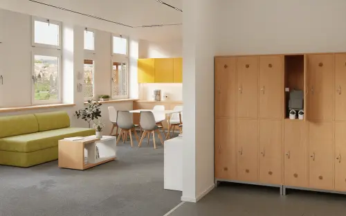 SBS-2222 šatní skříň 4-boxová, 1800x600x400 mm, kovové nohy, korpus dub bardolino, dvířka pastelově růžová