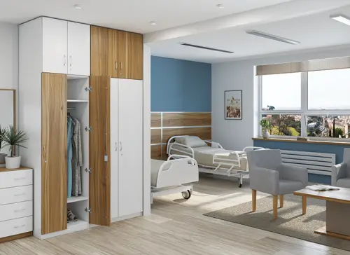 Q 223-60 skříň šatní, 2-dvéřová, 600x600x1800 mm, ořech světlý