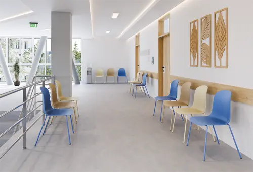 POLLY židle plastová, kovově modrá