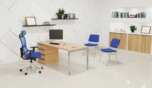 LUISA židle konferenční, koženka žlutá