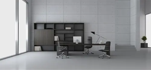 AURA LUX - AL, křeslo kancelářské, kříž ALU, černá kůže