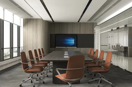 AURA MEETING, křeslo kancelářské, kříž ALU, hnědá kůže