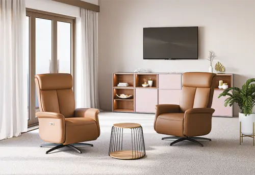 PARADISE - relaxační křeslo, ekologická kůže cappucino