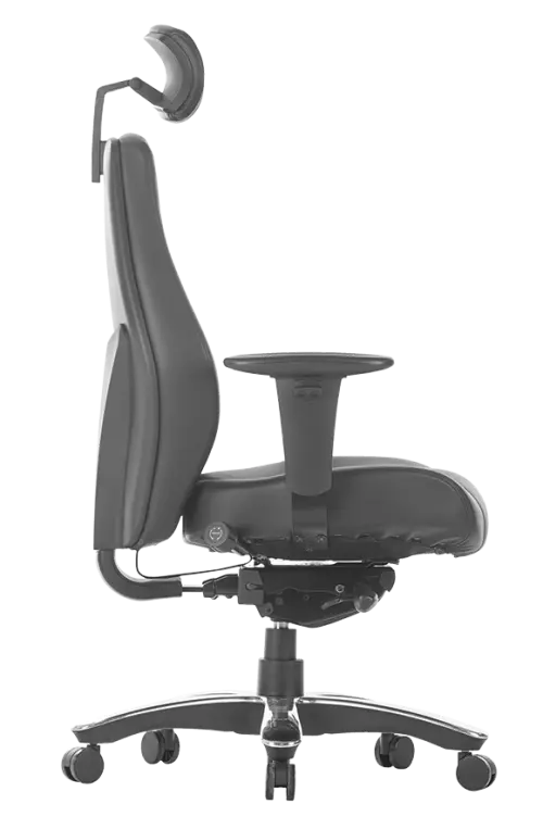 ALLDAY 200, kancelářská židle, nosnost 200 kg, 24 hod. provoz, kůže černá