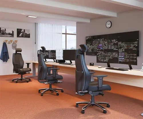 ALLDAY 200, kancelářská židle, nosnost 200 kg, 24 hod. provoz, kůže černá