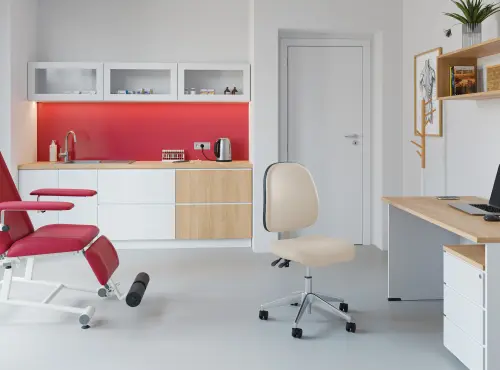 LZ 40 AL židle lékařská, koženka smetanová