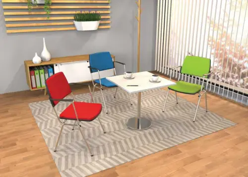 LUISA s područkami židle konferenční, koženka bílá