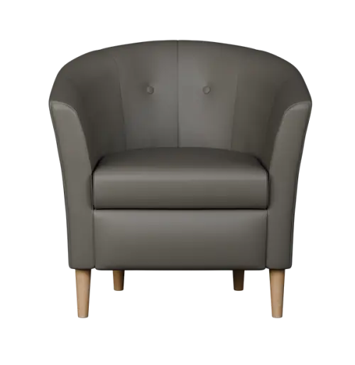 CHARLOTTE 1, křeslo, koženka šedá