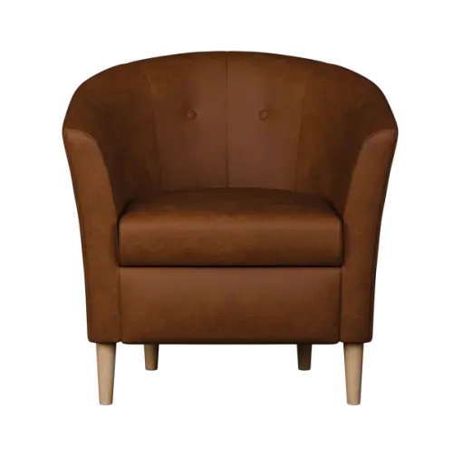 CHARLOTTE 1, křeslo, broušená látka koňak