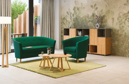 CHARLOTTE 2, dvojkřeslo, látka tmavě modrá