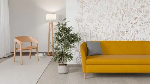 CHARLOTTE 3, trojkřeslo, látka žluto-zlatá