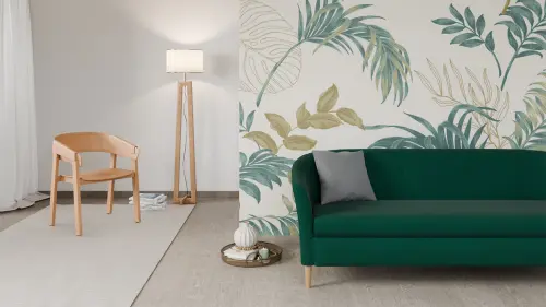 CHARLOTTE 3, trojkřeslo, látka zelená