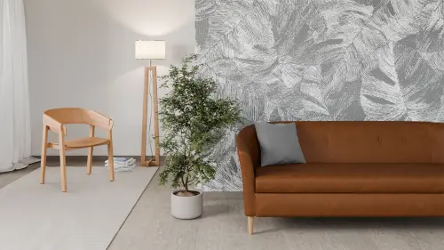 CHARLOTTE 3, trojkřeslo, broušená látka koňak