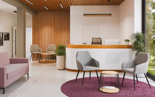 LOLA, konferenční křeslo, kovové nohy černé, světlá hnědá