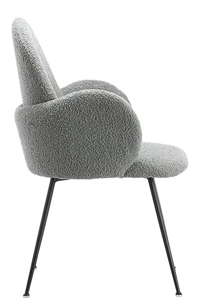 TEDDY, konferenční křeslo, kovové nohy černé, buklé, krémová