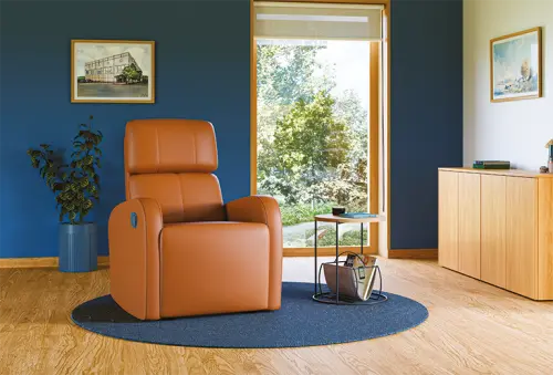 DALLAS - polohovací křeslo, ekologická kůže nugátová