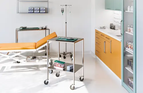 MEDICART 03, instrumentační vozík, 900x490x900 mm, nerez