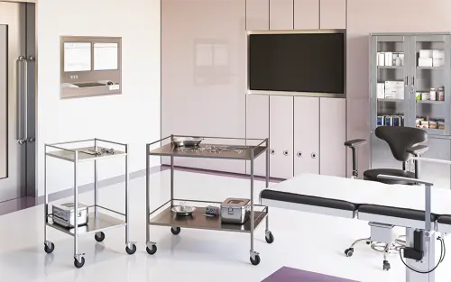 MEDICART 23, instrumentační vozík, 750x490x900 mm, nerez