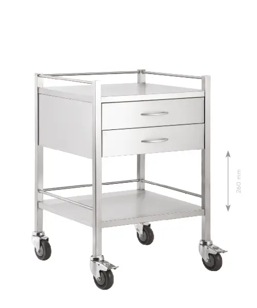 MEDICART 34, zdravotnický vozík, 600x490x900 mm, nerez