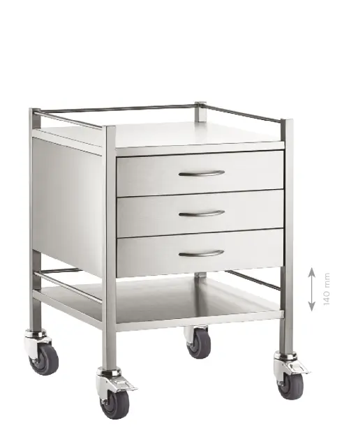 MEDICART 36, zdravotnický vozík, 600x490x900 mm, nerez