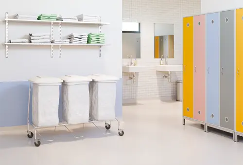 VAKOMOBIL 02, vozík na třídění odpadu a prádla, nerez