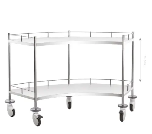 MEDICART 61, instrumentační vozík,1200x450x920 mm, nerez