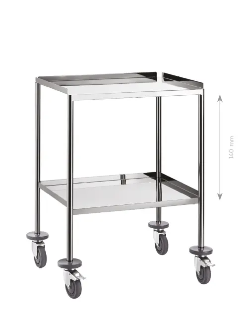 MEDICART 71, instrumentační vozík, 610x450x865 mm, leštěný nerez