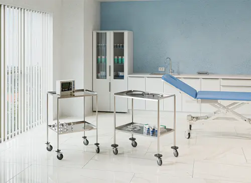 MEDICART 71, instrumentační vozík, 610x450x865 mm, leštěný nerez