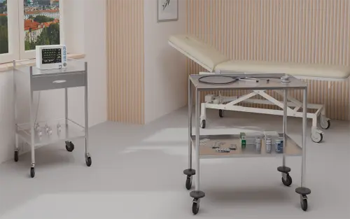 MEDICART 72, instrumentační vozík, 750x450x865 mm, leštěný nerez