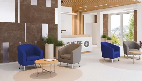 DAMIAN, křeslo konferenční, ekologická kůže šedá