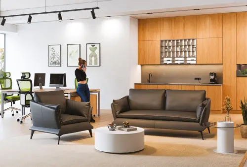 STROMBOLI - 2, 2-sed, ekokůže tmavě šedá