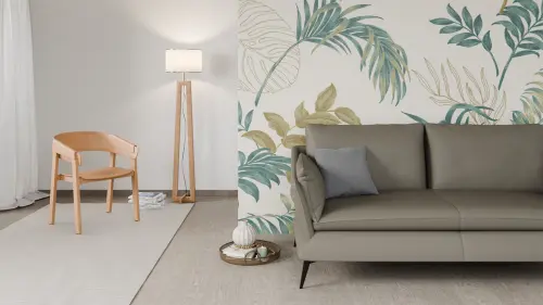 STROMBOLI - 1, křeslo, ekokůže světle šedá