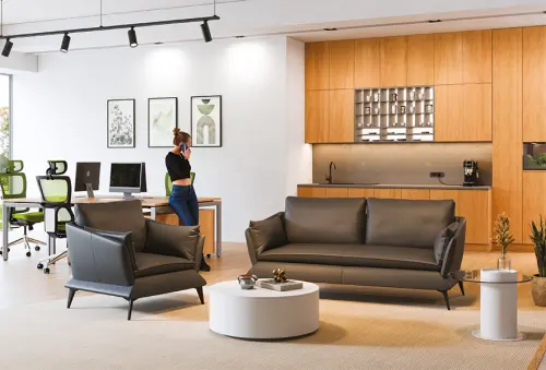 STROMBOLI - 1, křeslo, ekokůže světle šedá