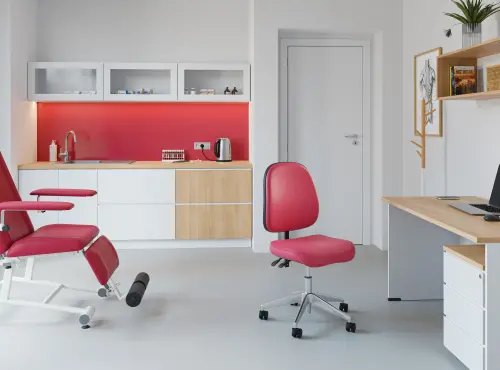 LZ 40 AL židle lékařská, koženka vínová