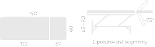 VLE - 005, vyšetřovací lehátko s jedním motorem, sv. modrá