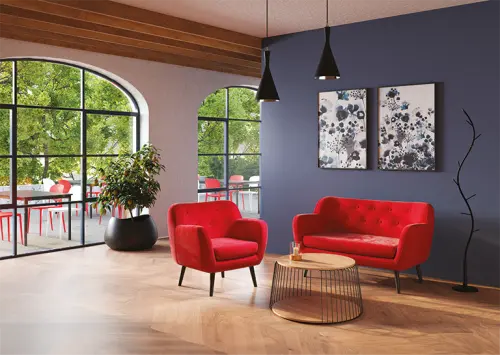 ROUND 50, konferenční stolek, kostra černá, ořech