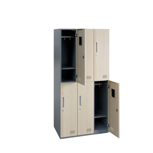 WOODMETAL 906 skříň 6-boxová, 1850x900x500 mm, stříbrná/javor