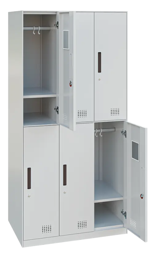 S-LINE 906 skříň 6-boxová, 1850x900x500 mm, šedá/úchytka antracit