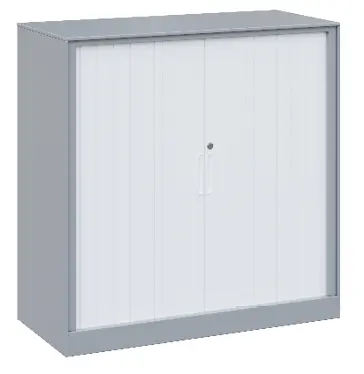 ROL 90 skříň kovová žaluziová, 900x900x400 mm, šedý korpus/bílá roleta